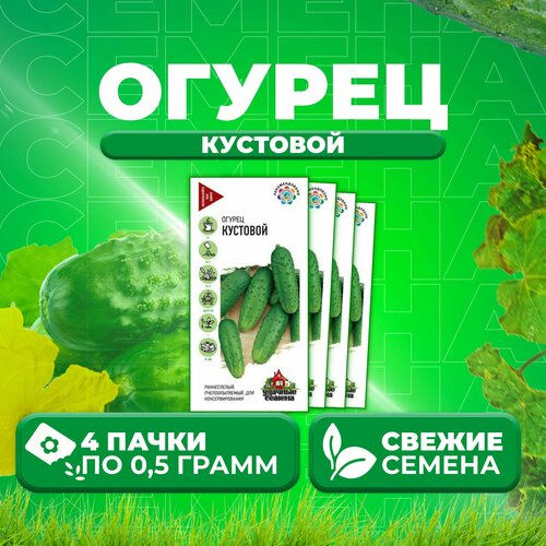 Огурец Кустовой, 0,5г, Удачные семена (4 уп) огурец малыш 0 5г удачные семена 4 уп