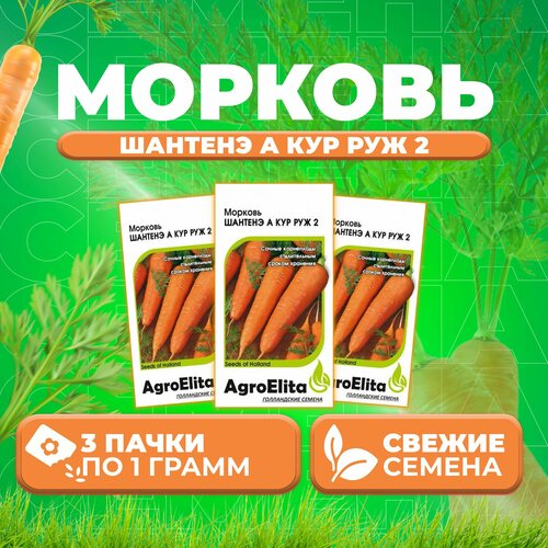 Морковь Шантенэ А Кур Руж 2, 1,0г, AgroElita (3 уп) семена ваше хозяйство морковь шантенэ а кур руж 2 1 г