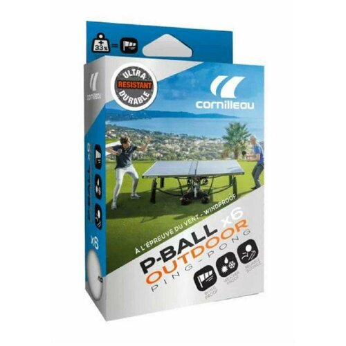 фото Мячи cornilleau outdoor p-ball 40+ plastic x6 white 350800