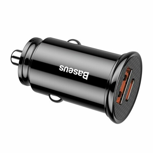 Автомобильное зарядное устройство Baseus, USB, Type-C, 5 А, QC 3.0, чёрное (комплект из 2 шт) автомобильное зарядное устройство baseus usb type c 5 а qc 3 0 чёрное