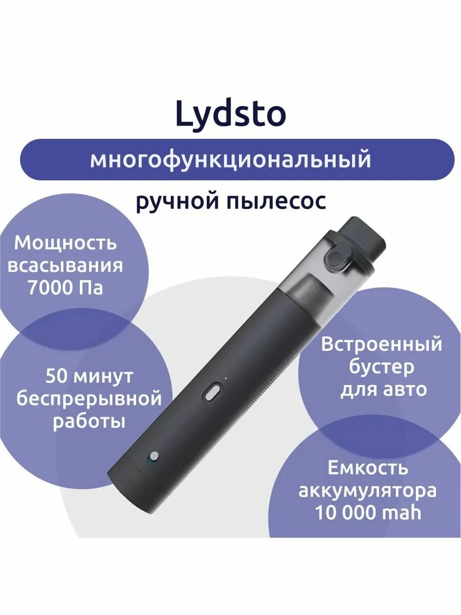 Автомобильный пылесос беспроводной Lydsto Handheld Vacuum 3 in 1