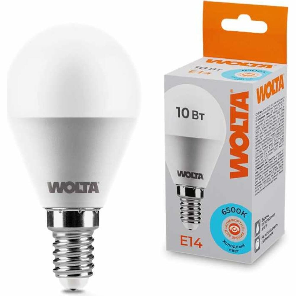 Светодиодная лампа WOLTA Standard WOLTA G45 10Вт 900лм Е14 6500К - фото №15