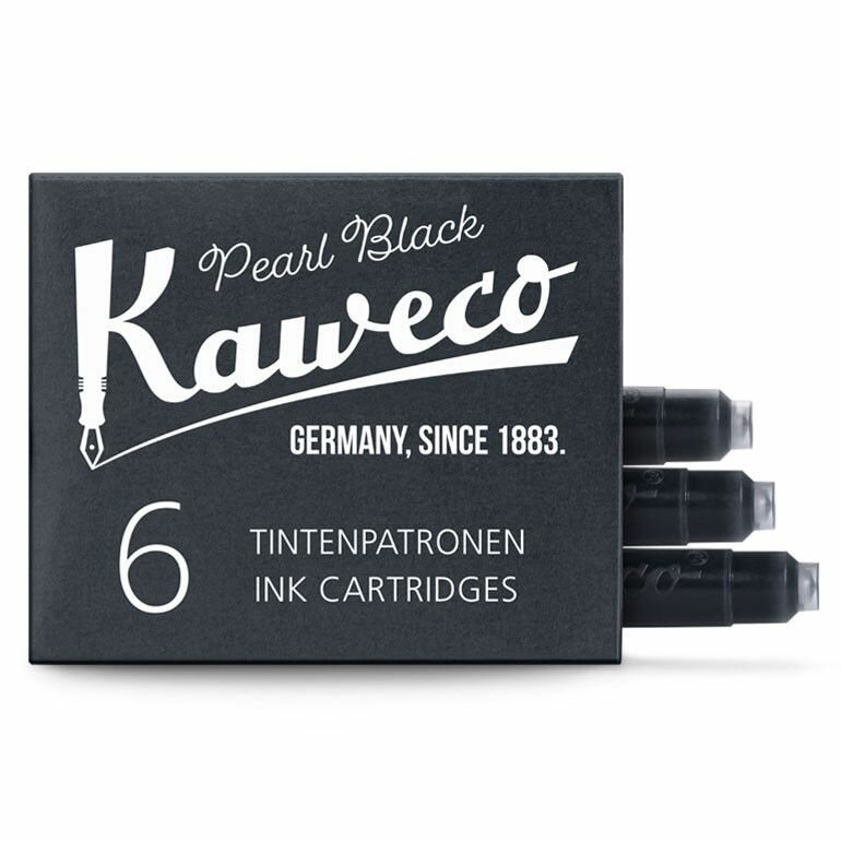 Набор картриджей для перьевой ручки KAWECO Pearl Black 6 шт. в картонной упаковке
