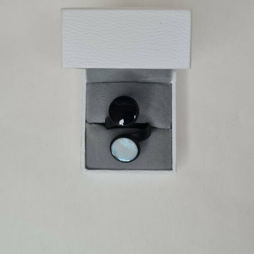 фото Кольцо двойное безразмерное кольцо, эпоксидная смола, безразмерное, голубой yanbox_shop