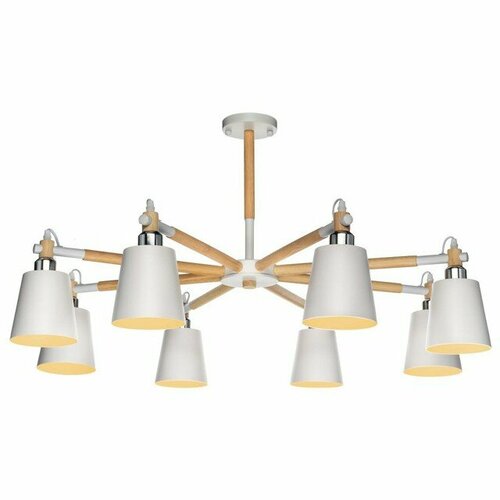 Люстра потолочная lamplandia skora 8х40вт е27 металл белая 30557₽