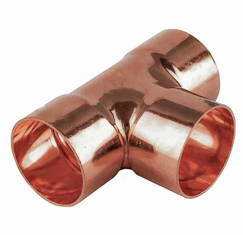 фото Тройник медный под пайку 1/4" (6,35 мм) / тройник для пайки медных труб