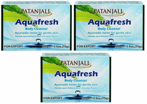 Patanjali Мыло для тела Aquafresh Body Cleancer, 75 г, 3 шт