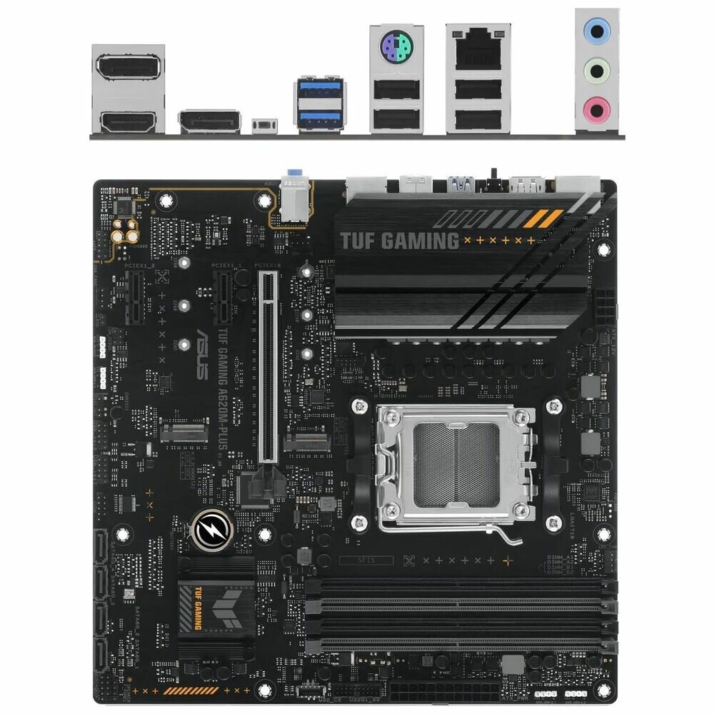 Материнская плата ASUS TUF Gaming A620M-Plus A620 Socket AM5 4xDDR5 4xSATA3 2xM.2 1xPCI-E16x 2xUSB3.2 2xDP HDMI 2.5Glan mATX