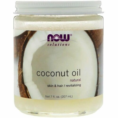 NOW, Coconut Oil Natural, Кокосовое масло натуральное, 207мл натуральное масло кокосовое 100% savonry coconut oil 100 мл