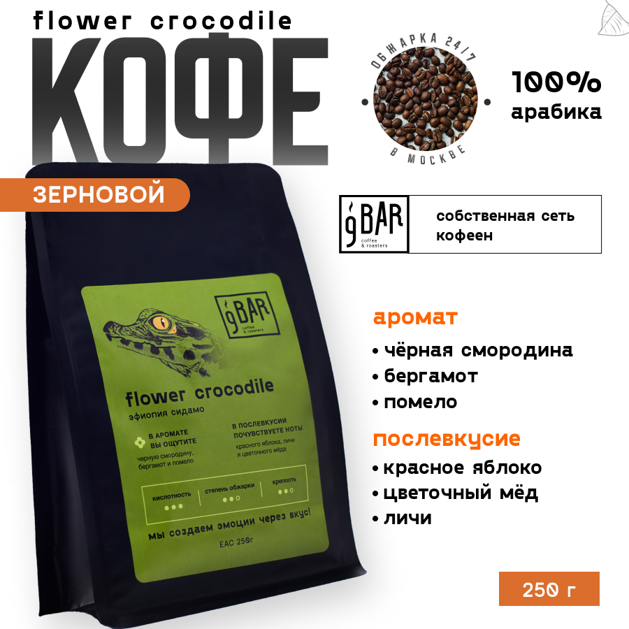 Кофе в зернах 9 BAR coffee & roasters / 9 БАР кофе, Бразилия/Колумбия/Эфиопия Leopard Aesthetics, арабика, 250 г