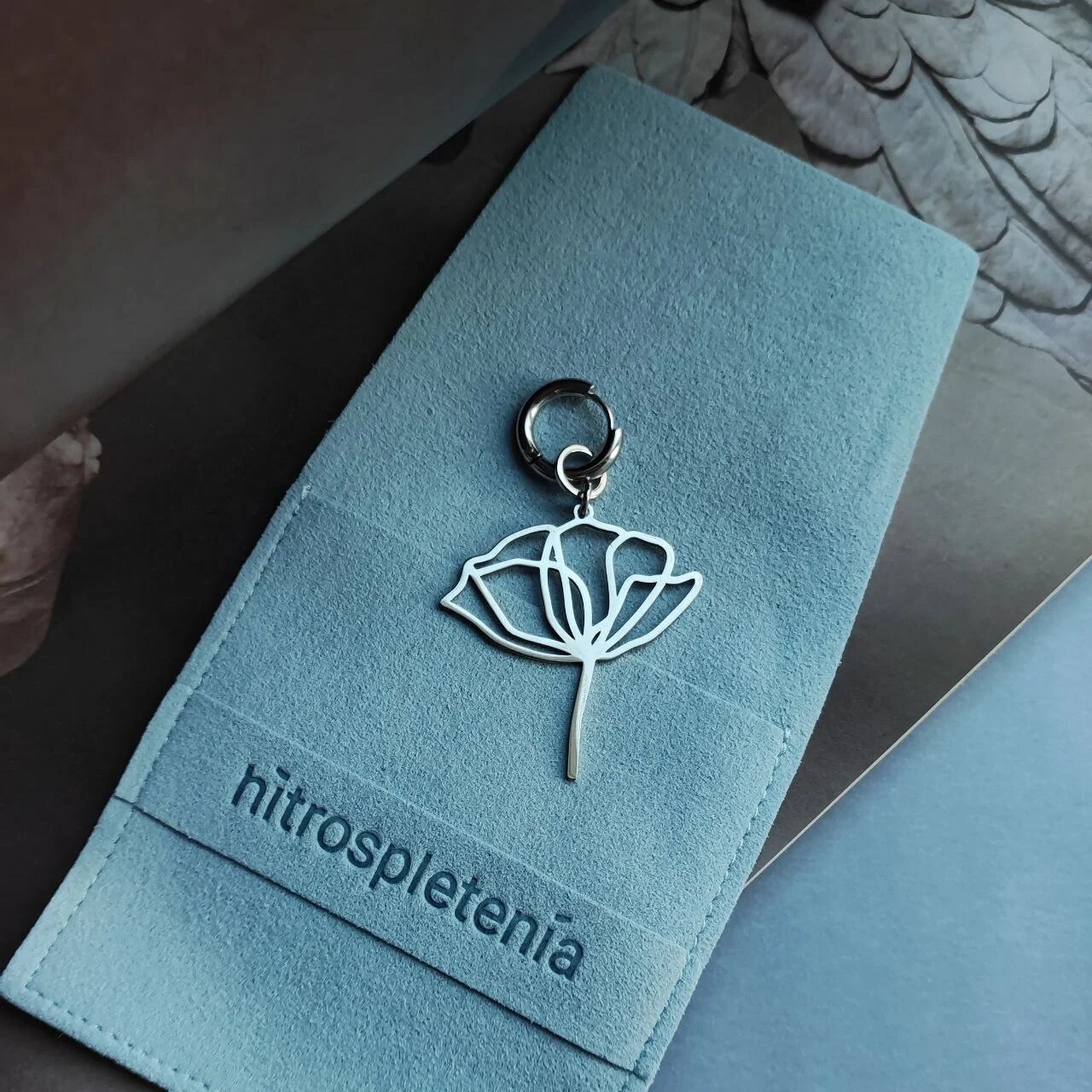 Моносерьга Hitrospletenia, размер 43 мм, серебристый — фото 1