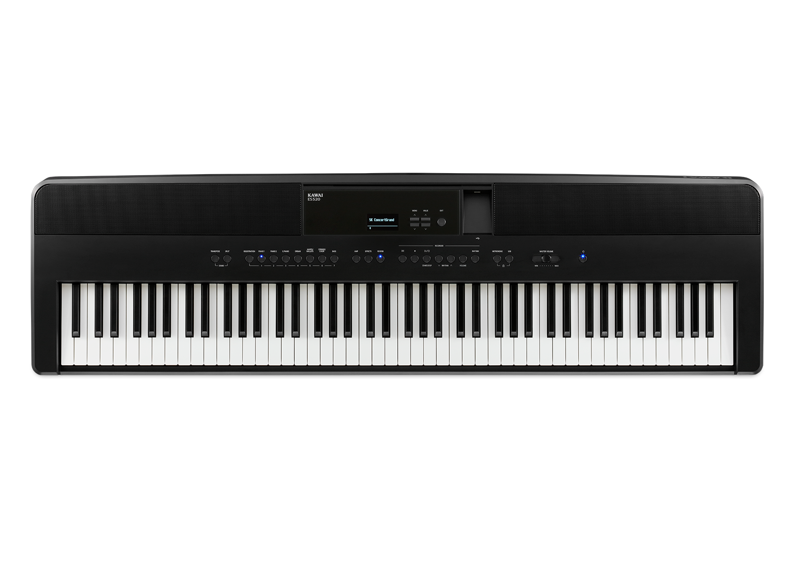 Kawai ES520B цифровое пианино, 88 клавиш, RHC II, полифония 192, тебмр 34, стили 100, Bluetooth 4.1