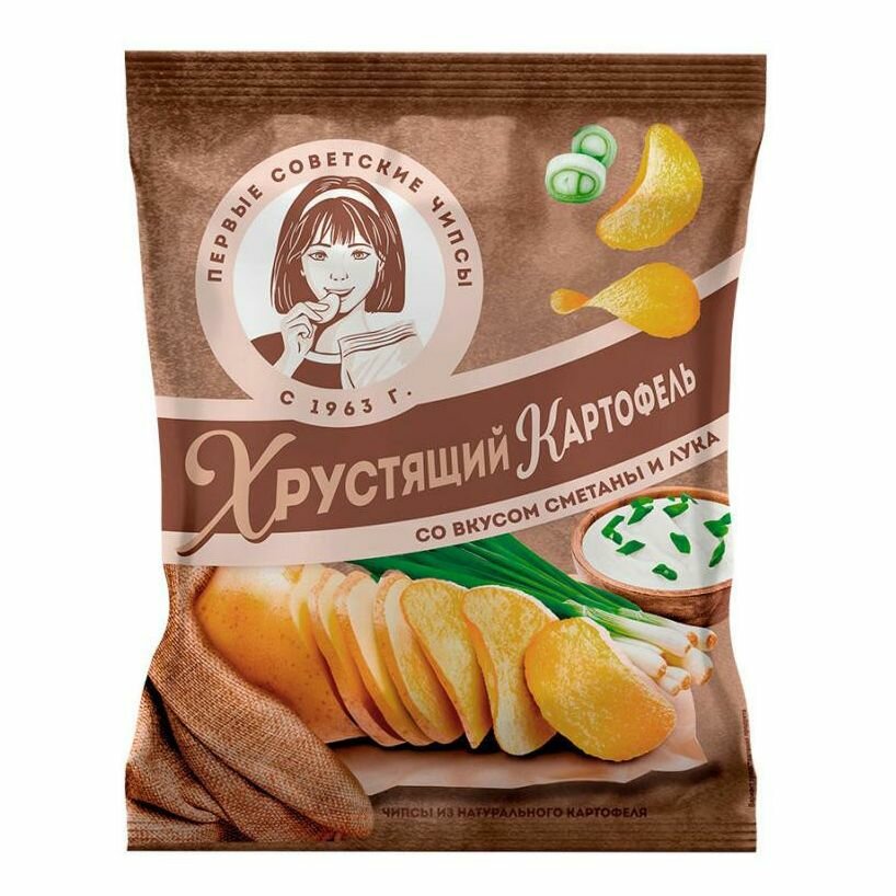 Чипсы картофельные Хрустящий картофель сметана и лук 40 г