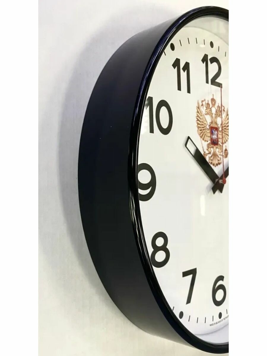 Часы настенные "Troyka", 305 мм, белые, черная рамка, 30,5х30,5х4 см - фото №9