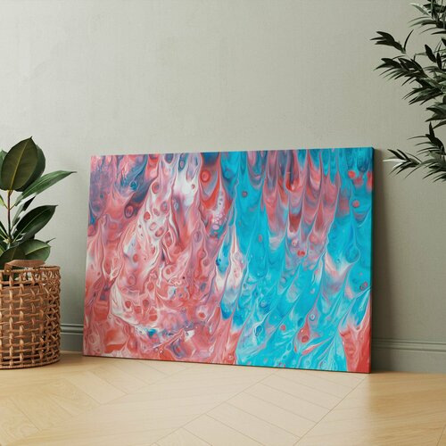 Картина на холсте (разлитые краски стекающая пятна) 30x40 см/для интерьера/в комнату/на стену/в подарок