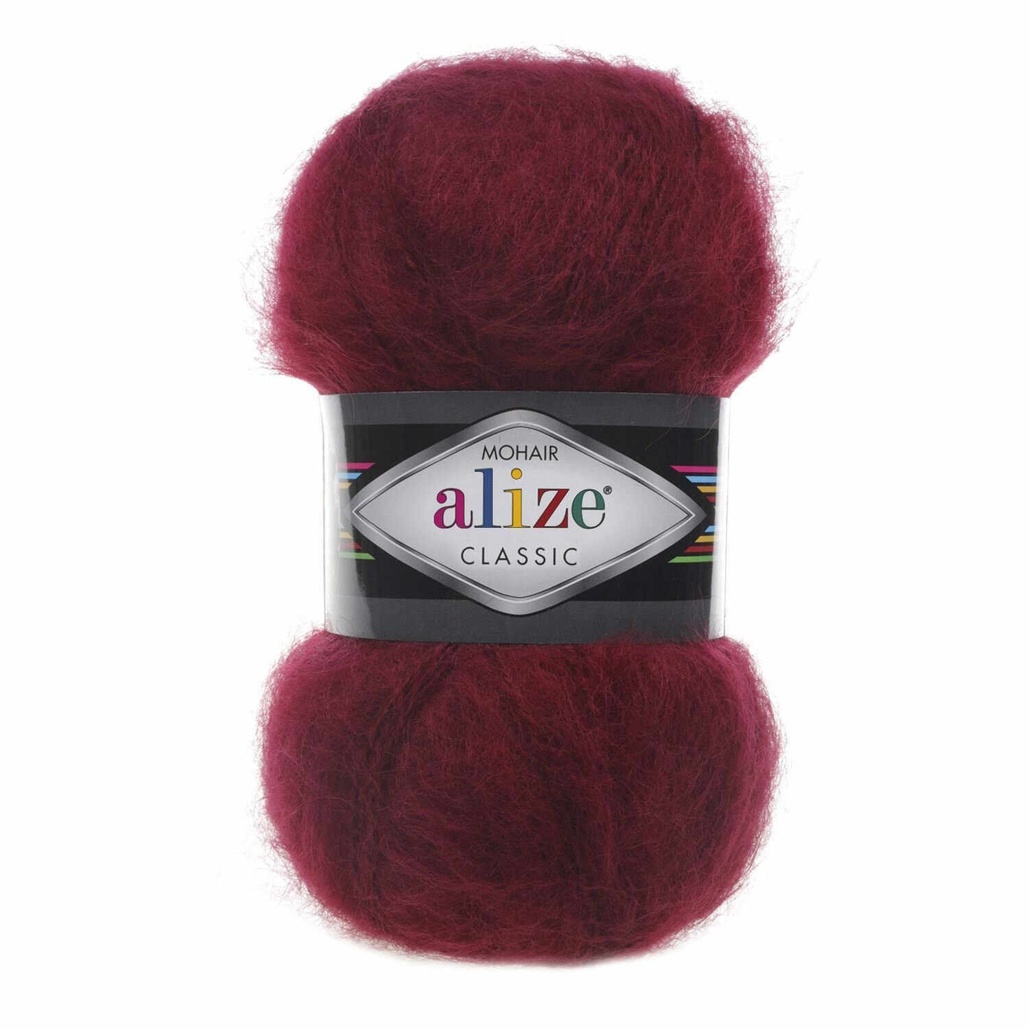 Мохер классик (Mohair classic NEW) упаковка 5 мотков 100 г. 200 м. 25% мохер 24% шерсть 51% акрил цвет 57 бордовый