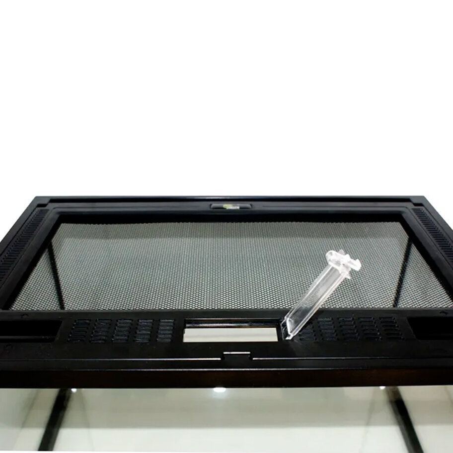 Террариум стеклянный с верхней крышкой MCLANZOO , чёрный, 40х28хН23см