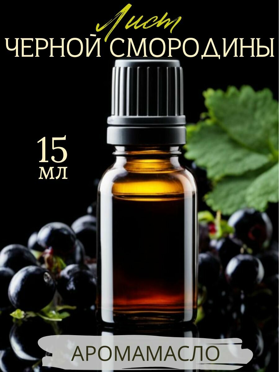 Ароматическое масло с капельницей Лист чёрной смородины 15 мл AROMAKO, для диффузоров, увлажнителей, ароматерапия