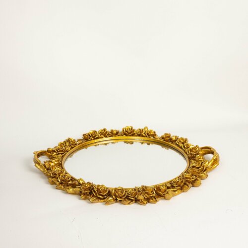 Поднос Зеркальный Vintage ornament, 40х43 см, золотистый