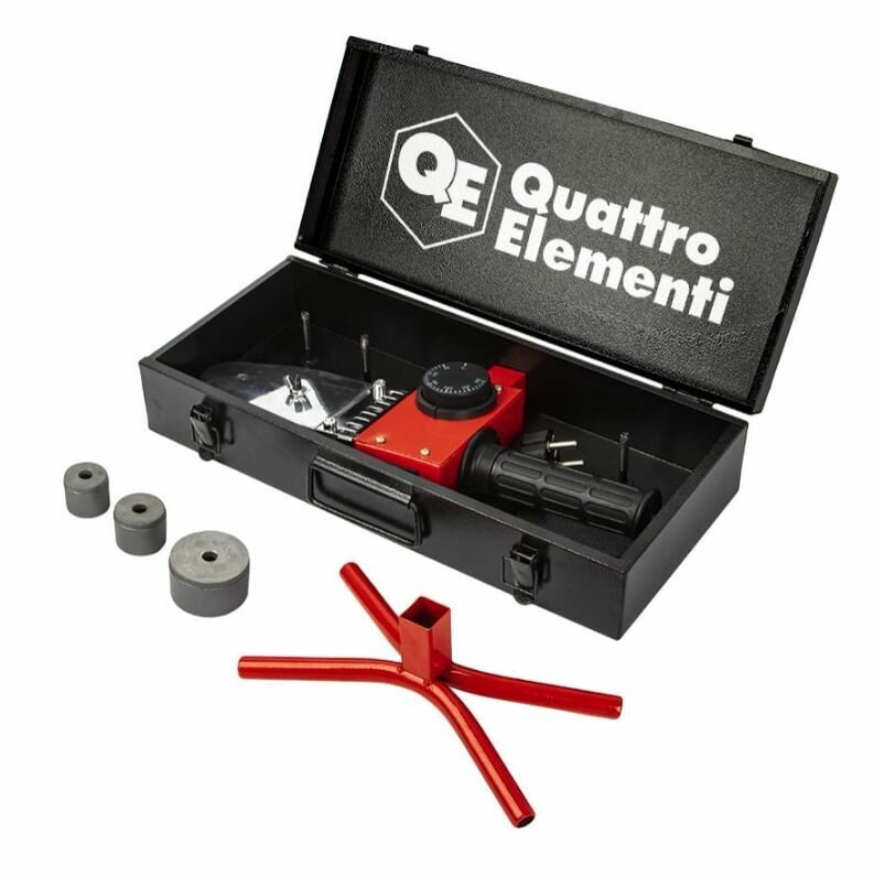 Сварочный аппарат для пластиковых труб QUATTRO ELEMENTI ST-850 850 Вт, насадки 20-32 мм, кейс