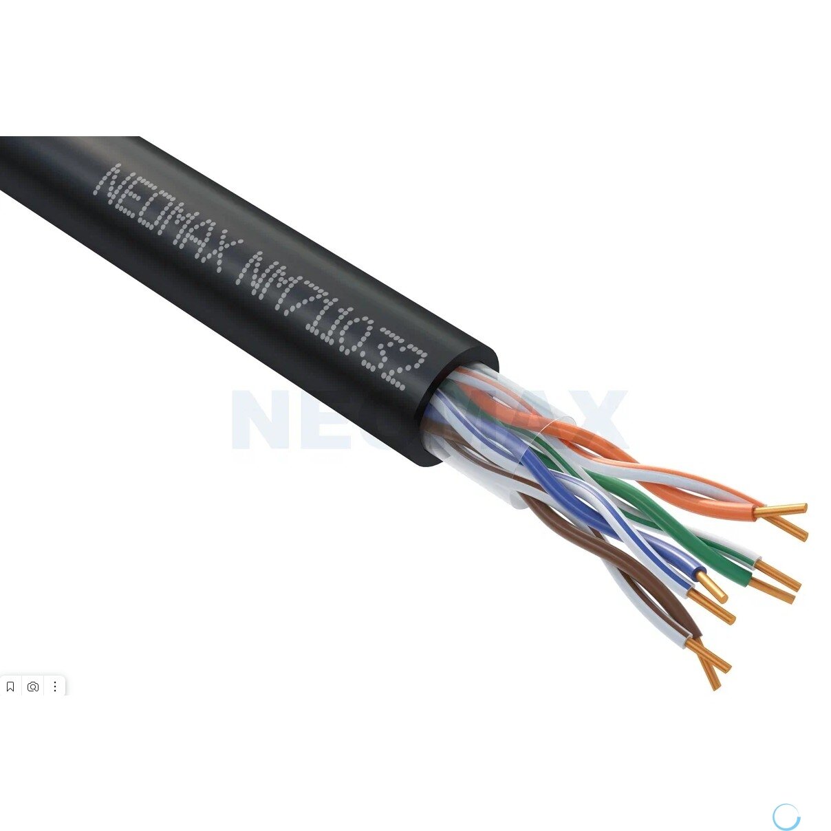 Кабель NEOMAX [NM711032] U/UTP cat.5e 4x2x0.46, 25 AWG, Медь, внешний, PE, 305м, черный