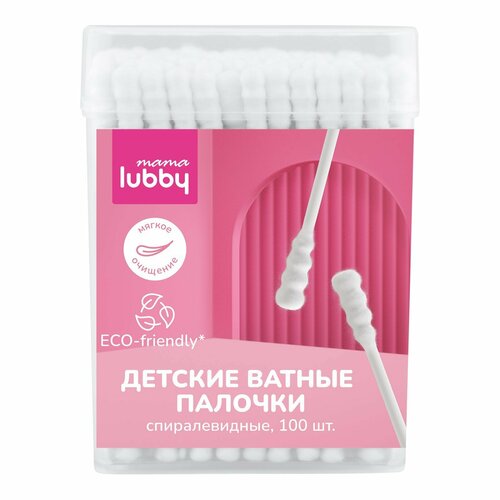 Детские ватные палочки mama lubby спиралевидные 100 шт 502₽