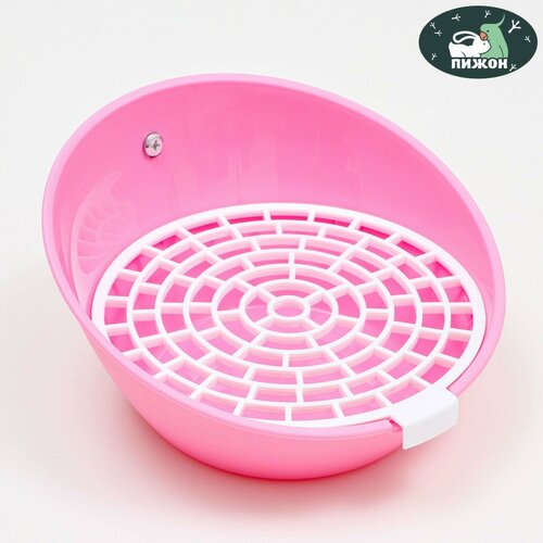 Туалет круглый для грызунов "Пижон", 25 х 23,5 х 12 см, розовый (1шт.)