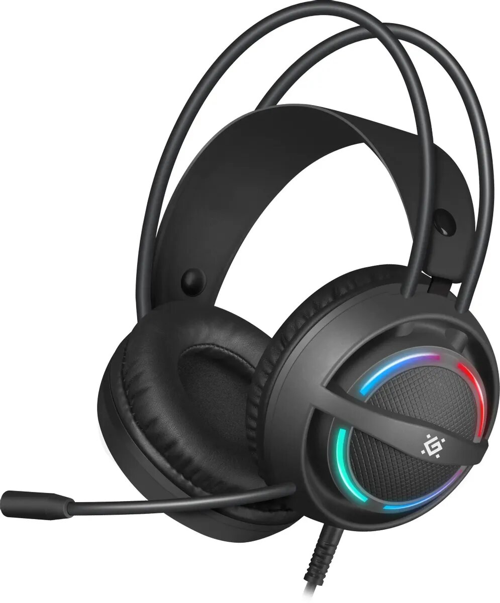 Наушники с микрофоном Defender Dexter RGB, 2.2м