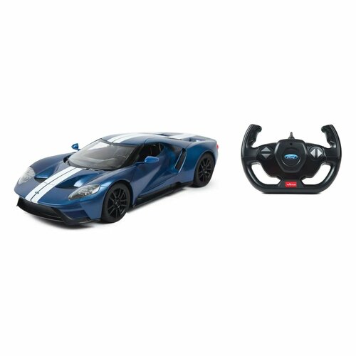 Машина Rastar РУ 1:14 Ford GT Синяя 78100 машинка на радиоуправлении rastar ford gt арт 78100 1 14 33 см двери открываются синяя