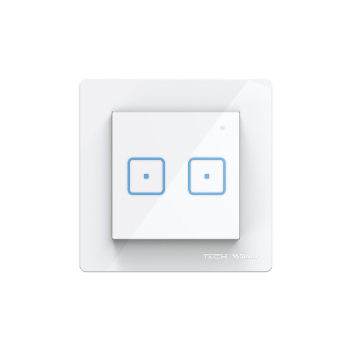 Двухклавишный сенсорный рамочный стеклянный выключатель с техподдержкой FS-02