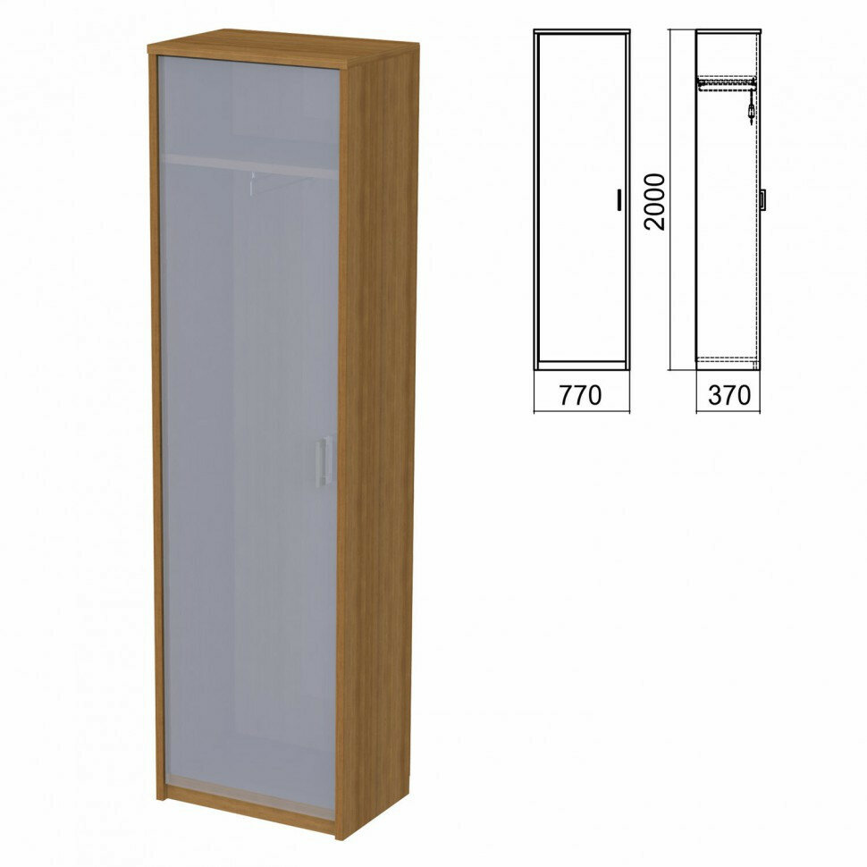 Шкаф для одежды Часть 1 Арго 560х370х2000 мм орех 641684 (1)