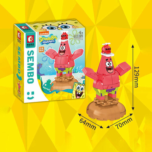 Сборный конструктор Sembo Block - Патрик Стар (SpongeBob SquarePants) мягкая игрушка антистресс патрик стар 13см