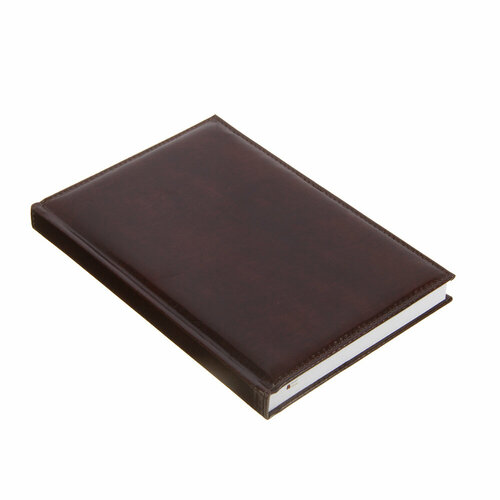 Недатированный ежедневник А5, 320 стр, твердая обложка с поролоном, искусственная кожа , коричневый, 