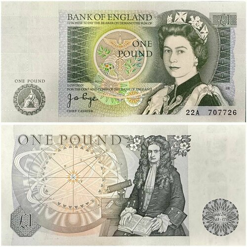 Банкнота Англия 1 фунт 1978-1984 года AU