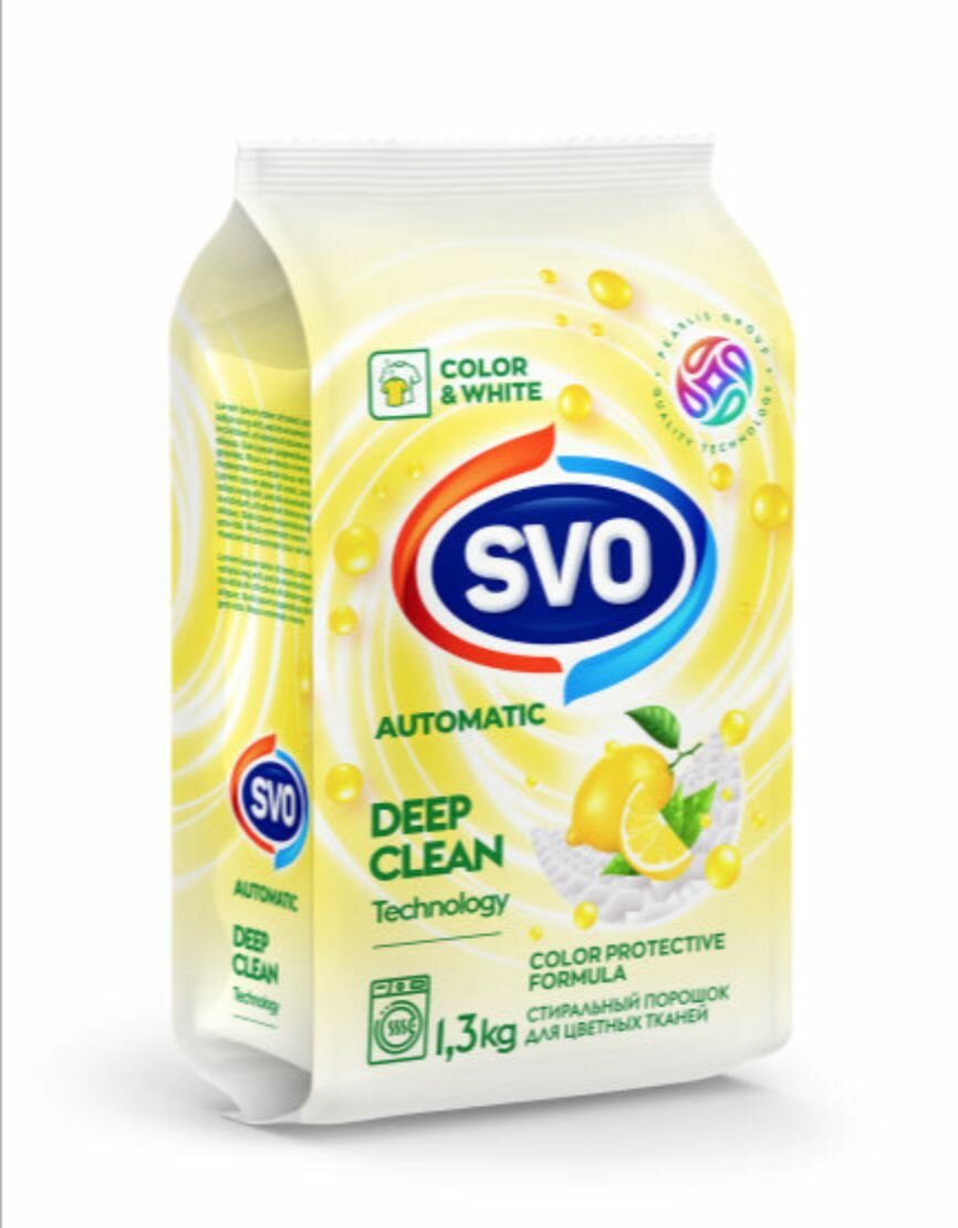 Стиральный порошок COLOR & White SVO DEEP CLEAN "Limon" 1,3кг, 13 стирок