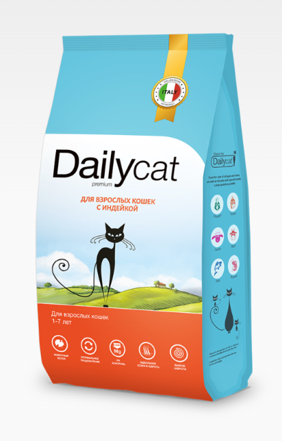 Daily Cat корм для взрослых кошек с индейкой