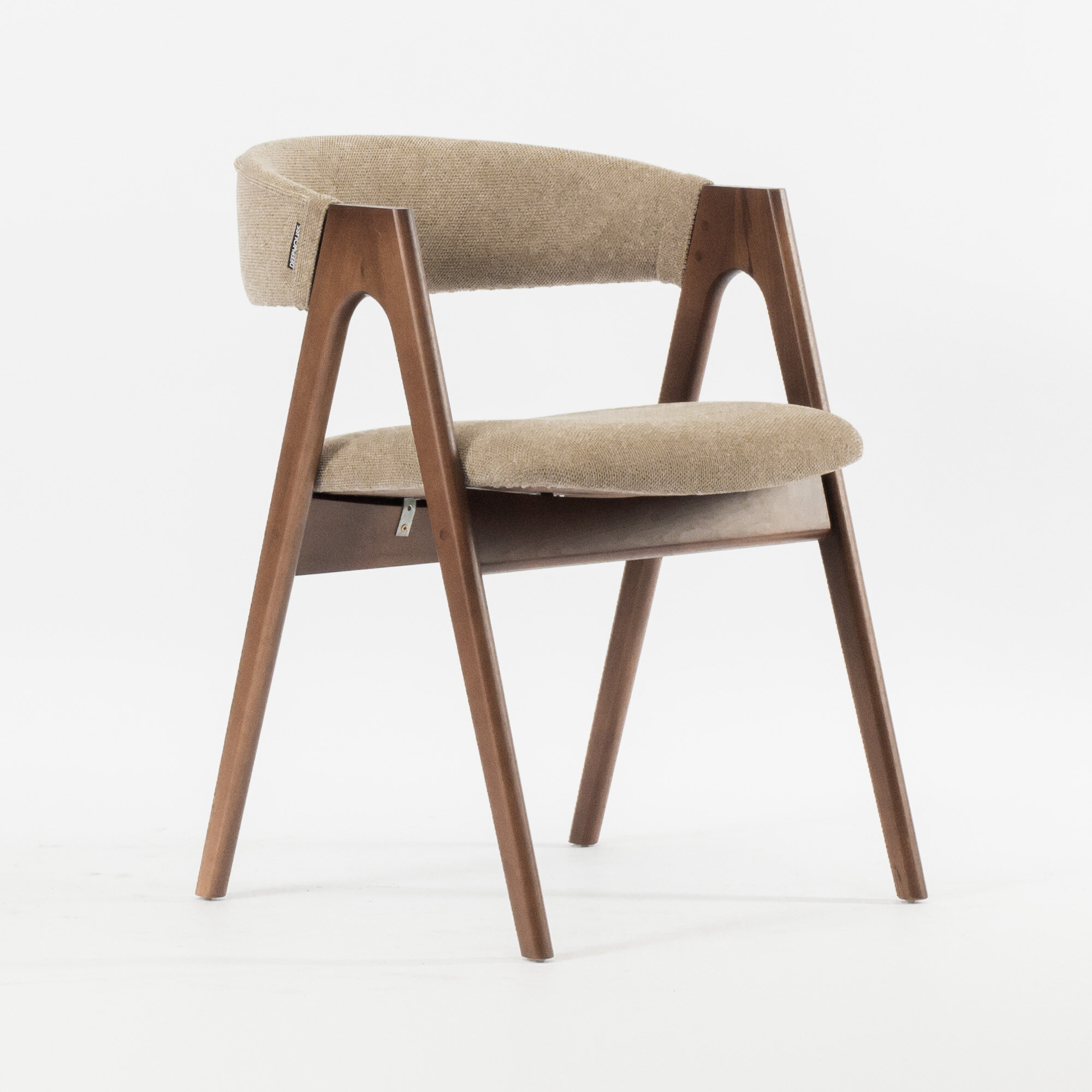 фото Стул Дублин бежево-коричневая ткань, массив бука (цвет орех) для дома/для гостиной/для столовой/для кафе/кухонный стул/стул кухонный