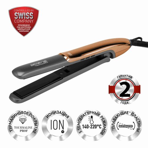 Щипцы для завивки Polaris PHSS 2098TTi Tourmaline PROF розовый золотой серый 273700₽