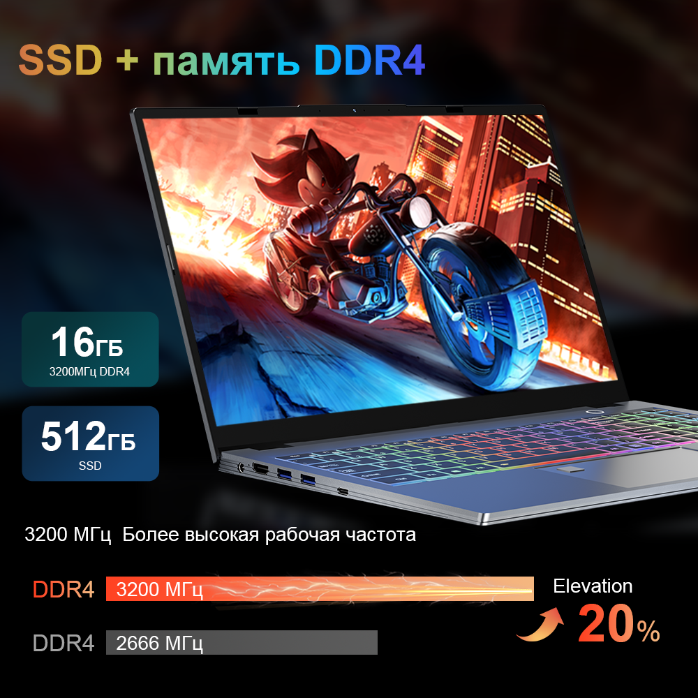 Ноутбук Ninkear A15 Air 15.6", AMD Ryzen™ 5 4600H (3.0 ГГц), RAM 16 ГБ, SSD 512 ГБ, AMD Radeon Graphics, Русская клавиатура, Windows11, Cеребристый — фото 1