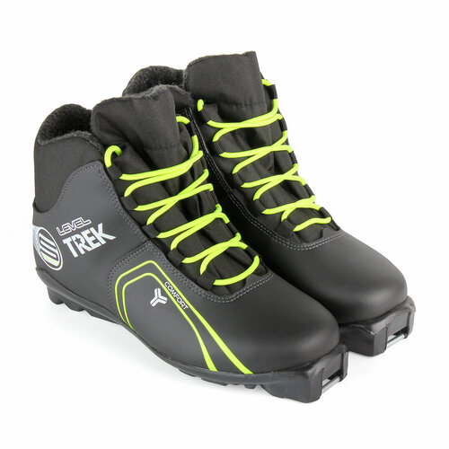 Ботинки лыжные TREK Level1 SNS черный/ лого неон 40 ботинки лыжные trek snowrock sns ик цвет чёрный лого лайм неон размер 34