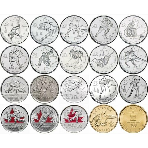 Канада 2007 - 2010 XXI зимние Олимпийские Игры, Ванкувер набор 20 монет норвегия набор 12 монет 50 100 крон xvii зимние олимпийские игры лиллехаммер 1994 1991 1993 г