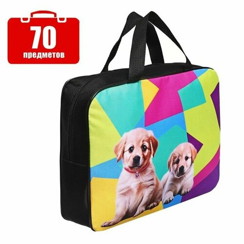 Набор первоклассника в папке Собачки 70 предметов с пособиями 20 карточек 5786₽