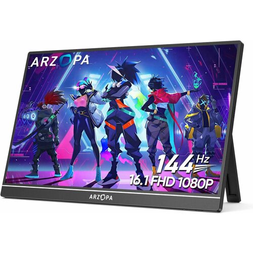 Портативный игровой монитор Arzopa 144Hz 144Гц 16 дюймов 1080P матрица комплект платы для разработки bit матрица программирование bit go образовательная программа для обучения молодежной микрокомпьютер