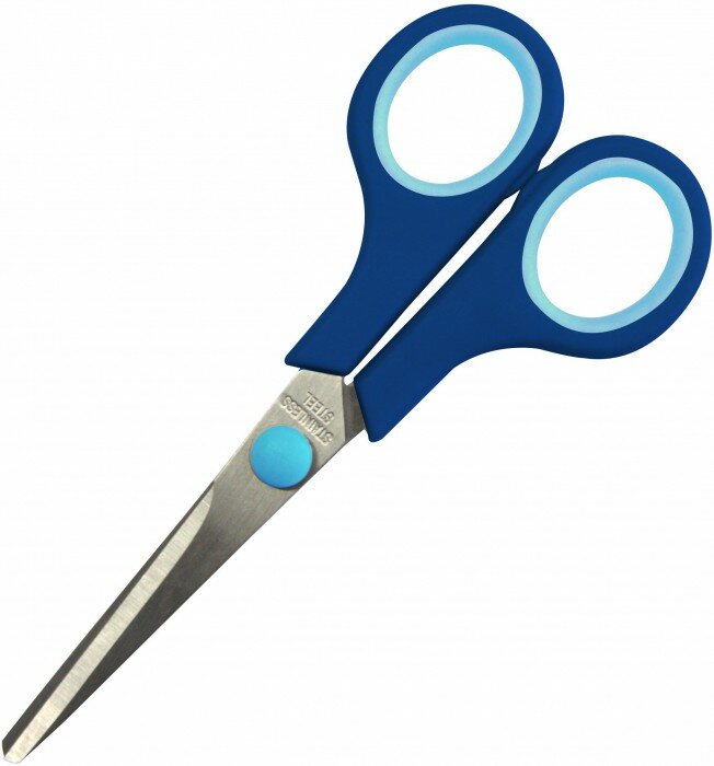 Ножницы Attache Economy 140 мм с пласт. прорезин. ручками, цвет синий