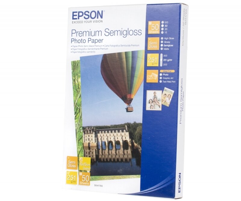 Фотобумага EPSON Premium Semigloss Photo Paper (10x15) 50 шт. (C13S041765)