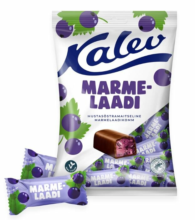 Kalev конфеты мармеладные со вкусом черной смородины 175гр (Эстония)