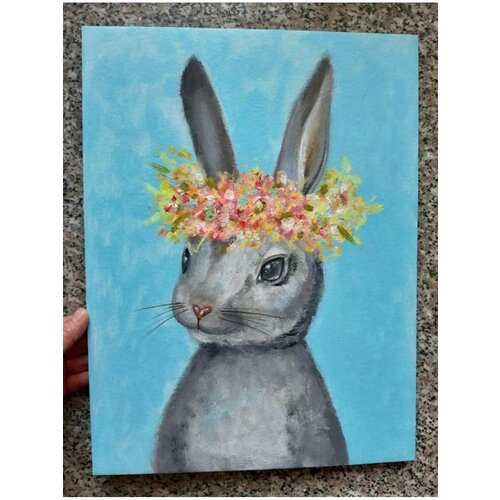 Картина Заяц с цветами