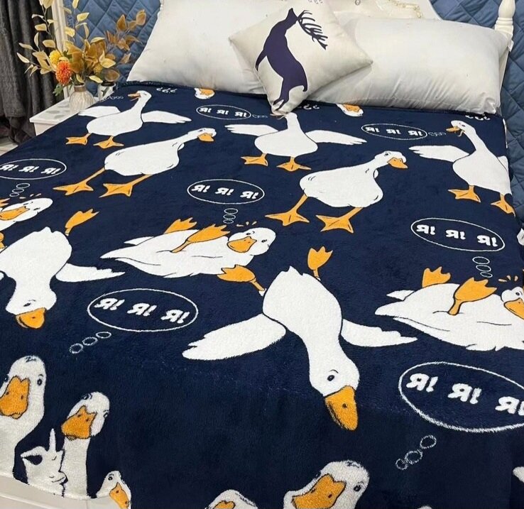 Плед гусь-обнимусь синий 180х200