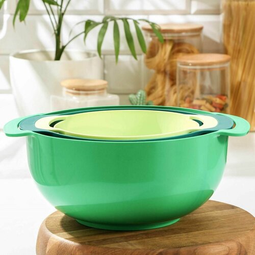 Набор для кухни 3 предмета миска 45 л дуршлаг 22 см миска мерная 12 л 950₽