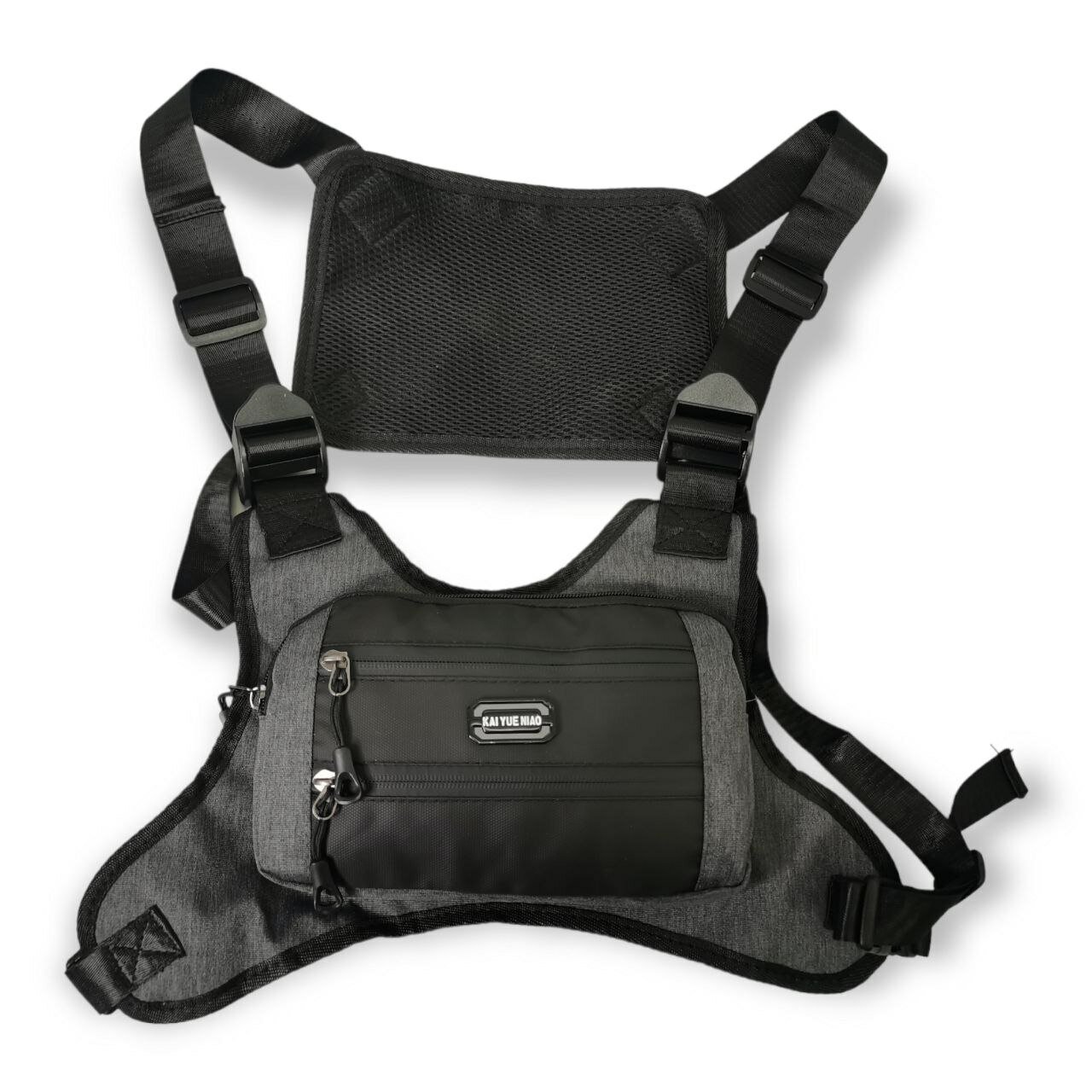 фото Сумка-бронежилет, сумка нагрудная, мужская текстильная сумка, черная